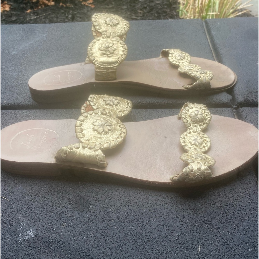 Jack Rogers Lauren gold flat sandals